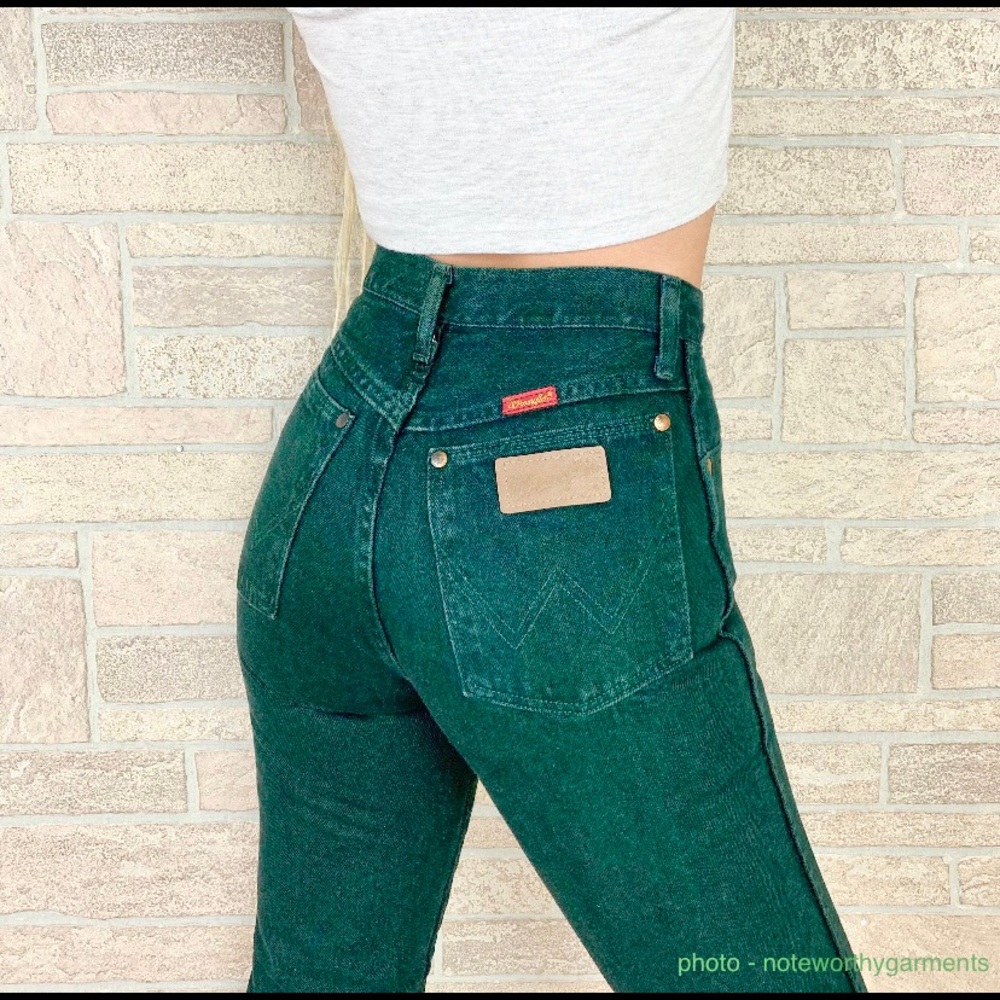 Vintage Wrangler jeans, forest green, deadstock